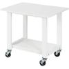 imageSunnyPoint 2Tier Under Desk Printer Stand with Storage Shelf and Steel Frame Industrial Mobile Printer Cart Holder with Lockable Wheels for Home and Office BLKWHT