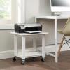 imageSunnyPoint 2Tier Under Desk Printer Stand with Storage Shelf and Steel Frame Industrial Mobile Printer Cart Holder with Lockable Wheels for Home and Office BLKWHT