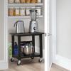 imageSunnyPoint 2Tier Under Desk Printer Stand with Storage Shelf and Steel Frame Industrial Mobile Printer Cart Holder with Lockable Wheels for Home and Office BLKBLK