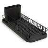 imageSunnyPoint 304 Stainless Steel Dish Drying Rack with Utensil Holder Compact Countertop Dish Rack with Removable Drain Tray  BlackBlk