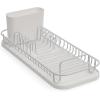imageSunnyPoint 304 Stainless Steel Dish Drying Rack with Utensil Holder Compact Countertop Dish Rack with Removable Drain Tray  BlackWht