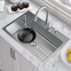 imageSunnyPoint 304 Stainless Steel Sink Protector Rack  RustResistant Grid for Kitchen Sink Bottom Scratch Prevention Drainage Support Large 175quotx124quotLarge 175 X 124