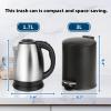 imageSunnyPoint 3L 08 Gallon Mini Trash Can with Lid  Small StepOn Garbage Bin SlowClose ampamp Removable Inner Bucket  Compact for Bathroom Office Bedroom RV Dorm Under Sink BLKBLK
