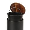 imageSunnyPoint 3L 08 Gallon Mini Trash Can with Wooden Lid Step Pedal ampamp SlowClose Small Garbage Bin for Bathroom Office Kitchen RV  with Removable Inner Bucket BLK
