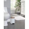 imageSunnyPoint 3L 08 Gallon Mini Trash Can with Wooden Lid Step Pedal ampamp SlowClose Small Garbage Bin for Bathroom Office Kitchen RV  with Removable Inner Bucket WHT