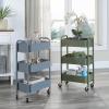 imageSunnyPoint 3Tier Delicate Compact Rolling Metal Storage Organizer  Mobile Utility Cart KitchenUnder Desk Cart with Caster Wheels  Army 1535quot X 1024quot X 268quotHArmy