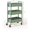 imageSunnyPoint 3Tier Delicate Compact Rolling Metal Storage Organizer  Mobile Utility Cart KitchenUnder Desk Cart with Caster Wheels  Army 1535quot X 1024quot X 268quotHTurq