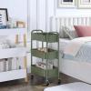 imageSunnyPoint 3Tier Delicate Compact Rolling Metal Storage Organizer  Mobile Utility Cart KitchenUnder Desk Cart with Caster Wheels  Army 1535quot X 1024quot X 268quotHArmy