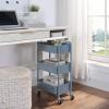 imageSunnyPoint 3Tier Delicate Compact Rolling Metal Storage Organizer  Mobile Utility Cart KitchenUnder Desk Cart with Caster Wheels  Army 1535quot X 1024quot X 268quotHBlue