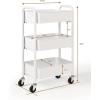 imageSunnyPoint 3Tier Delicate Compact Rolling Metal Storage Organizer  Mobile Utility Cart KitchenUnder Desk Cart with Caster Wheels  Army 1535quot X 1024quot X 268quotHWht
