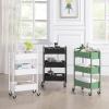 imageSunnyPoint 3Tier Delicate Compact Rolling Metal Storage Organizer  Mobile Utility Cart KitchenUnder Desk Cart with Caster Wheels  Army 1535quot X 1024quot X 268quotHBlk