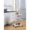 imageSunnyPoint 3Tier Rolling Utility Cart  Metal Storage Organizer with Wheels Mobile Kitchen Cart Office ampamp Home Organizer Black 12quot D x 1692quot W x 311quot HWht