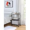 imageSunnyPoint 3Tier Rolling Utility Cart  Metal Storage Organizer with Wheels Mobile Kitchen Cart Office ampamp Home Organizer Black 12quot D x 1692quot W x 311quot HBlk