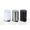 imageSunnyPoint 45 Liter12 Gallon Small Round Trash Can with Plastic Inner Bucket Bathroom Office Kitchen and Bedroom Step On and Slow Close BLKWHT