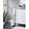 imageSunnyPoint 45 Liter12 Gallon Small Round Trash Can with Plastic Inner Bucket Bathroom Office Kitchen and Bedroom Step On and Slow Close BLKWHT