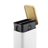 imageSunnyPoint 5 Liter132 Gallon Small Trash Can with Plastic Inner Buckets Rectangle Bathroom Office Kitchen and Bedroom Step On and Slow CloseWHT  BAMBOO