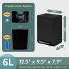 imageSunnyPoint 6 Liter158 Gallon Small Trash Can with Plastic Inner Buckets Rectangle Bathroom Office Kitchen and Bedroom Step On and Slow Close BLKBLK