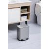 imageSunnyPoint 6 Liter158 Gallon Small Trash Can with Plastic Inner Buckets Rectangle Bathroom Office Kitchen and Bedroom Step On and Slow Close BLKSN