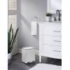 imageSunnyPoint 6 Liter158 Gallon Small Trash Can with Plastic Inner Buckets Rectangle Bathroom Office Kitchen and Bedroom Step On and Slow Close BLKWHT