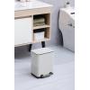 imageSunnyPoint 6 Liter158 Gallon Small Trash Can with Plastic Inner Buckets Rectangle Bathroom Office Kitchen and Bedroom Step On and Slow Close BLKWHT