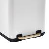 imageSunnyPoint 6 Liter158 Gallon Small Trash Can with Plastic Inner Buckets Rectangle Bathroom Office Kitchen and Bedroom Step On and Slow Close BLKWHTGOLD