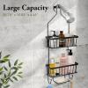 imageSunnyPoint Bathroom Classic Hanging Over The Shower Head Caddy 2898quot H x 122quot W x 531quot D BrownBlack
