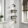 imageSunnyPoint Bathroom Classic Hanging Over The Shower Head Caddy 2898quot H x 122quot W x 531quot D BrownBlack