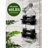 imageSunnyPoint Bathroom Classic Hanging Over The Shower Head Caddy 2898quot H x 122quot W x 531quot D BrownBlack