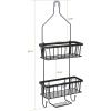 imageSunnyPoint Bathroom Classic Hanging Over The Shower Head Caddy 2898quot H x 122quot W x 531quot D BrownBlack
