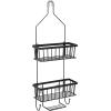 imageSunnyPoint Bathroom Classic Hanging Over The Shower Head Caddy 2898quot H x 122quot W x 531quot D BrownBlack