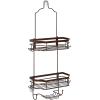 imageSunnyPoint Bathroom Classic Hanging Over The Shower Head Caddy 2898quot H x 122quot W x 531quot D BrownBrown