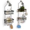 imageSunnyPoint Bathroom Classic Hanging Over The Shower Head Caddy 2898quot H x 122quot W x 531quot D BrownBrown