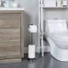 imageSunnyPoint Bathroom Free Standing Toilet Tissue Paper Roll Holder Stand with Reserve Function Chrome FinishBlack Nickel