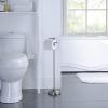 imageSunnyPoint Bathroom Free Standing Toilet Tissue Paper Roll Holder Stand with Reserve Function Chrome FinishBlack Nickel