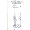 imageSunnyPoint Bathroom Heavyweight Toilet Tissue Paper Roll Storage Holder Stand with Reserve and Shelve The Reserve Area Has Enough Space to Store Mega Rolls BronzeChrome