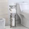 imageSunnyPoint Bathroom Heavyweight Toilet Tissue Paper Roll Storage Holder Stand with Reserve and Shelve The Reserve Area Has Enough Space to Store Mega Rolls BronzeOrb