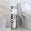 imageSunnyPoint Bathroom Heavyweight Toilet Tissue Paper Roll Storage Holder Stand with Reserve and Shelve The Reserve Area Has Enough Space to Store Mega Rolls BronzeBlack