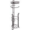imageSunnyPoint Bathroom Heavyweight Toilet Tissue Paper Roll Storage Holder Stand with Reserve and Shelve The Reserve Area Has Enough Space to Store Mega Rolls BronzeOrb