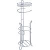 imageSunnyPoint Bathroom Heavyweight Toilet Tissue Paper Roll Storage Holder Stand with Reserve and Shelve The Reserve Area Has Enough Space to Store Mega Rolls BronzeChrome