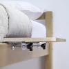 imageSunnyPoint Bedside Shelf Office Divider  Clamp on Shelf for Bunk Lofts ampamp Bed Frame Standard  1378quot X 984quot X 221quot Natural WoodNatural Wood