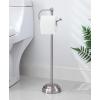 imageSunnyPoint Classic Bathroom Free Standing Toilet Tissue Paper Roll Holder StandBrush Chrome