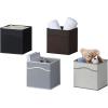 imageSunnyPoint Classic Collapsible Foldable Storage Fabric Cube Organizer Bin  Pack of 6 BLACK