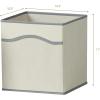 imageSunnyPoint Classic Collapsible Foldable Storage Fabric Cube Organizer Bin  Pack of 6 CREAM