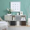 imageSunnyPoint Classic Collapsible Foldable Storage Fabric Cube Organizer Bin  Pack of 6 CREAM
