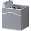 imageSunnyPoint Classic Collapsible Foldable Storage Fabric Cube Organizer Bin  Pack of 6 GRAY