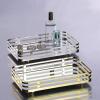 imageSunnyPoint Classic Decorative Vanity Perfume Dresser Jewelry Organizer Makeup Mirror Tray Satin NickelPolished Gold