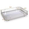 imageSunnyPoint Classic Decorative Vanity Perfume Dresser Jewelry Organizer Makeup Mirror Tray Satin NickelSatin Nickel