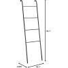 imageSunnyPoint Classic Home Bath Bedroom Closet Leaning Ladder Rack BLKBlk