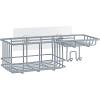 imageSunnyPoint Classic Wall Mounted Shower Caddy Organizer Basket Shelf With Removable Adhesive Hook No Drilling Needed Gunmetal StandardGrey