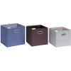 imageSunnyPoint Cloth Foldable Storage Basket Bin Foldable Storage Cube Boxes Fabric Drawer with Metal Handle for Closet Shelf Cabinet Bookcase 11quot Beige